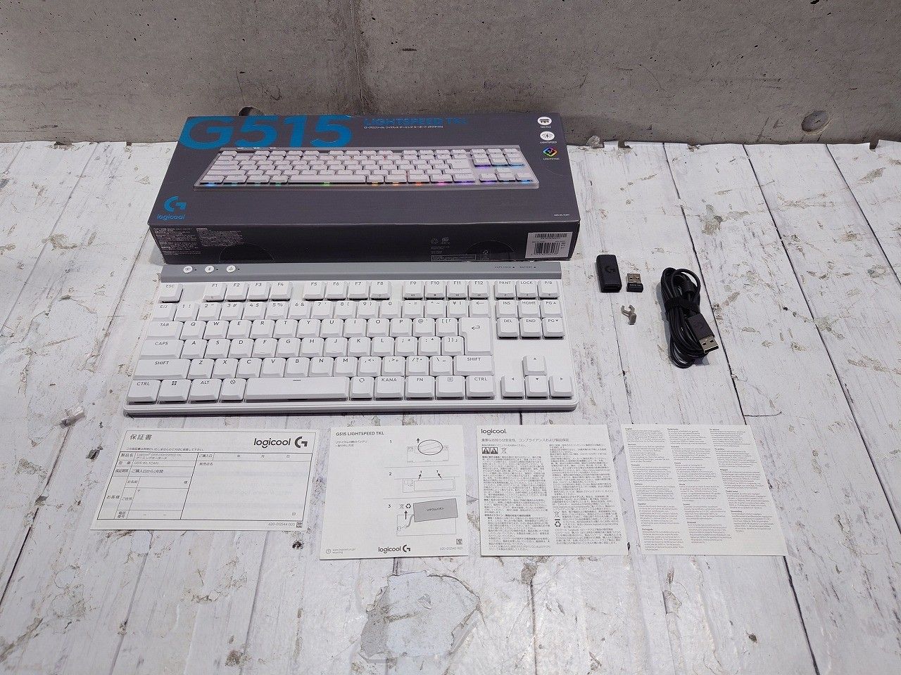 Logicool G ロジクール ゲーミングキーボード G515 LIGHTSPEED TKL 薄型 G515-WL-TCWH ホワイト