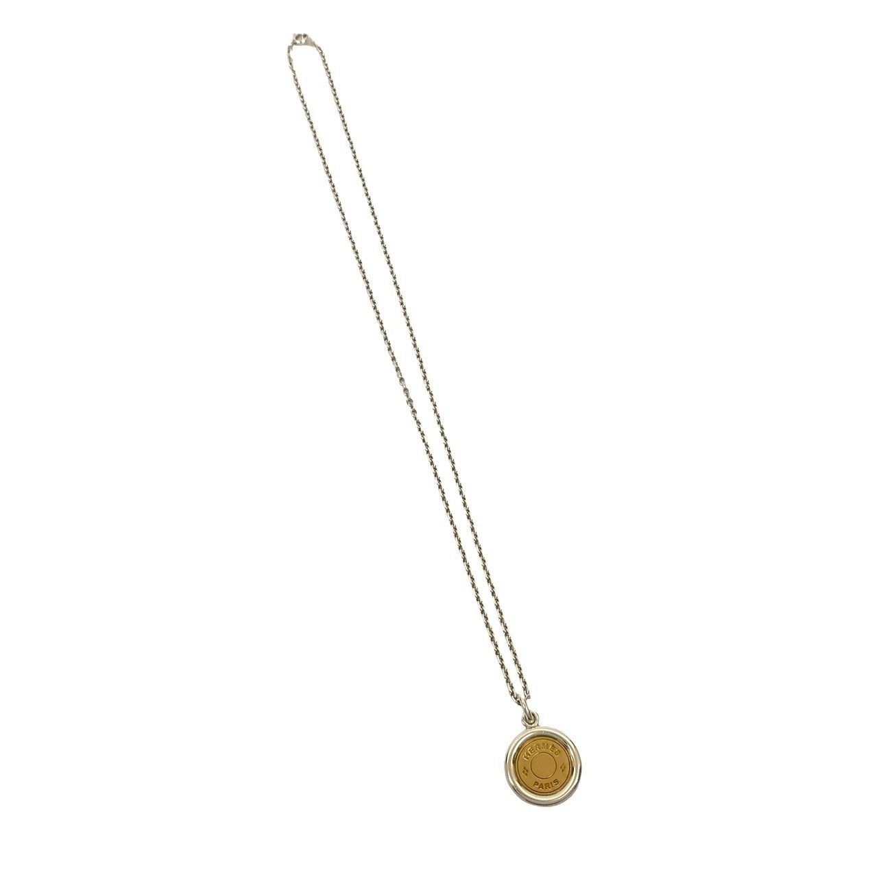 極美品 エルメス　セリエネックレストップ  シルバー金具　ロゴ定番アクセ HERMES - 極 美品 HERMES エルメス セリエ ロゴ モチーフ