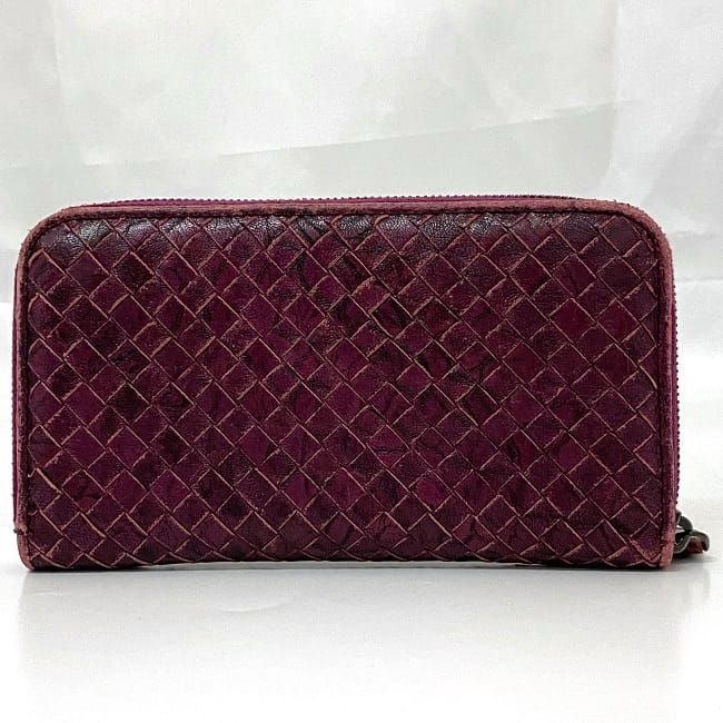 美品✨ ボッテガヴェネタ イントレチャート 長財布 ラウンドファスナー ボルドー ボッテガヴェネタ ラウンドファスナー 長財布 ボルドー イントレ