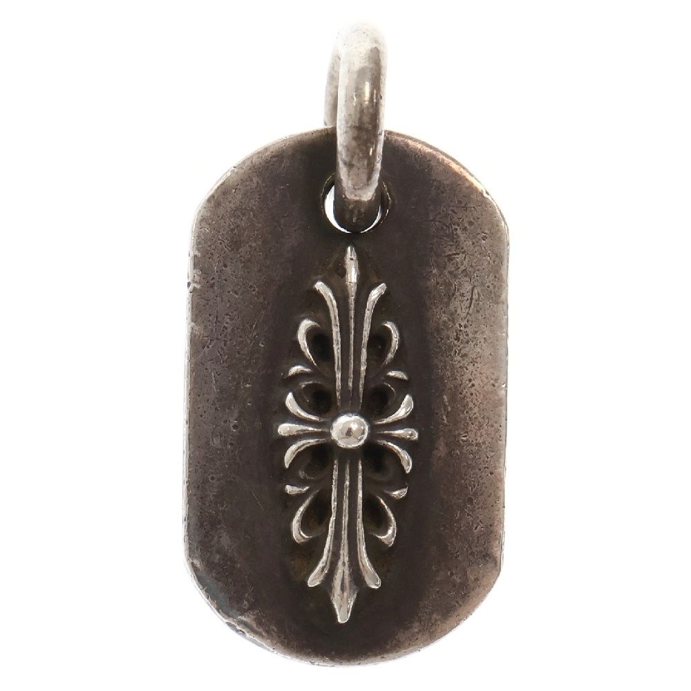 CHROME HEARTS クロムハーツ RAISED FRLR DOGTAG レイズドフローラルクロス ドッグタグ ペンダントトップ シルバー BCA302