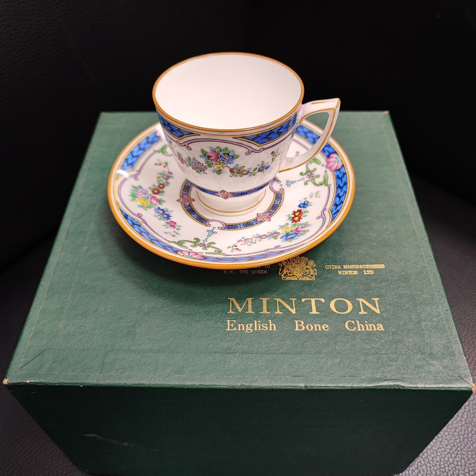 ミントン 金採カップ&ソーサー 19世紀 ミントン 金彩に咲く薔薇が