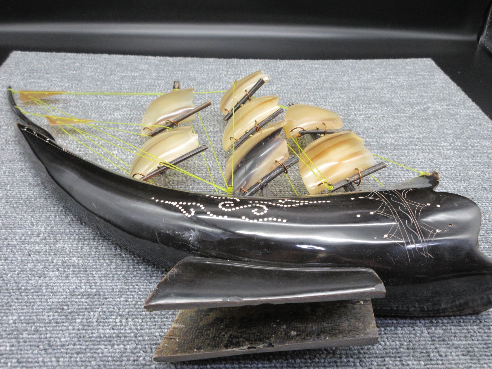 帆船 船 模型 水牛の角 置物 レトロ インテリア B - メルカリ