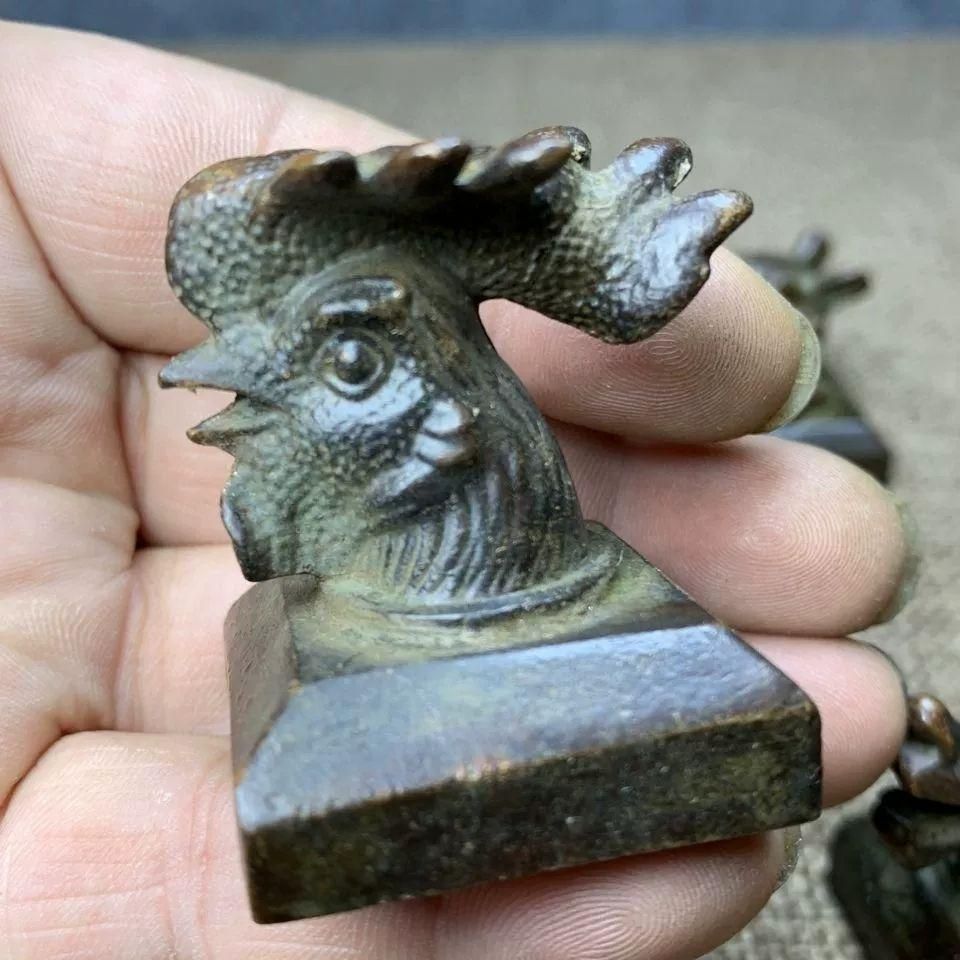 銅器 十二支方印 書道具 文房具 ストア 工芸品 美術品 置物 銅器