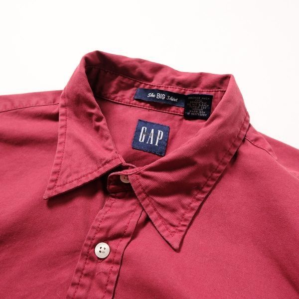 90s OLD GAP ブラックコットンBDシャツ　シンガポール製　US古着 bab7319c0045e941e98b7d25900244
