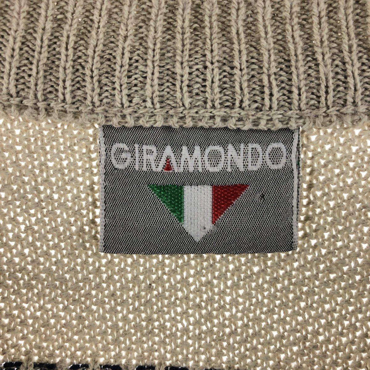 GIRAMONDO 総柄 コットンニットセーター イタリア製 メンズM /eaa362364