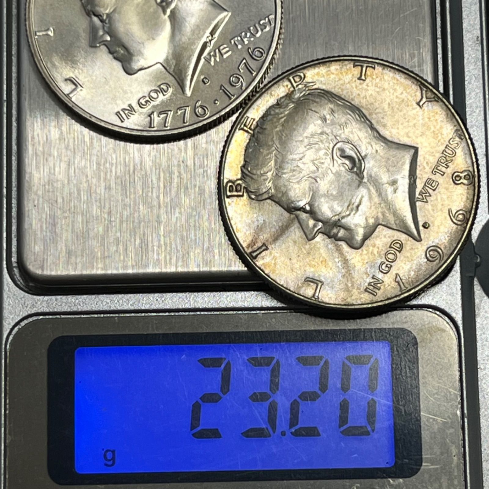 銀貨2枚セット】1968年・1976年 アメリカ ケネディ ハーフダラー銀貨