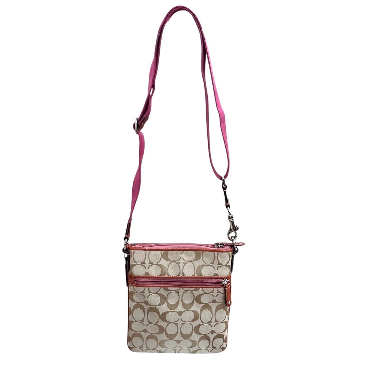 COACH　サコッシュ　シグネチャー　PVC　ベージュ　斜め掛け　ユニセックス COACHサコッシュシグネチャーPVCベージュ斜め掛けユニセックス