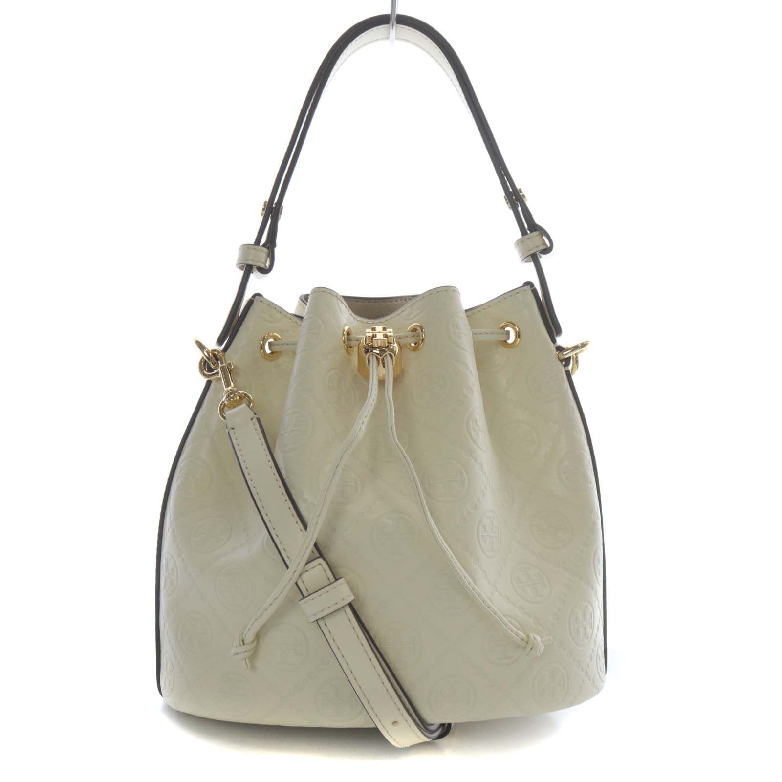 トリーバーチ　ハンドバッグ　Tモノグラム　2way 　キャンバス　レザー TORY BURCH トリーバーチ キャンバス レザー 2WAYバッグ ハンド