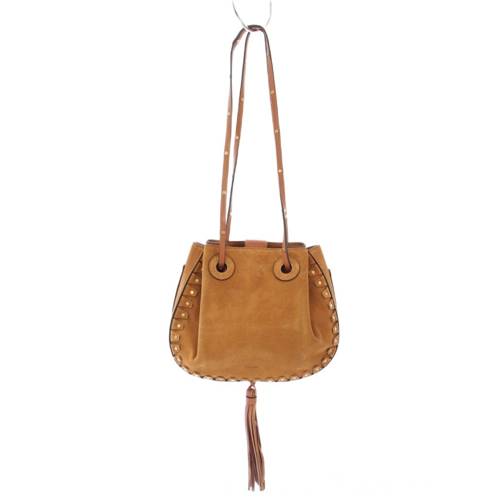 クロエ CHLOE Inez ショルダーバッグ スエード フリンジ キャメル /TK ■OH