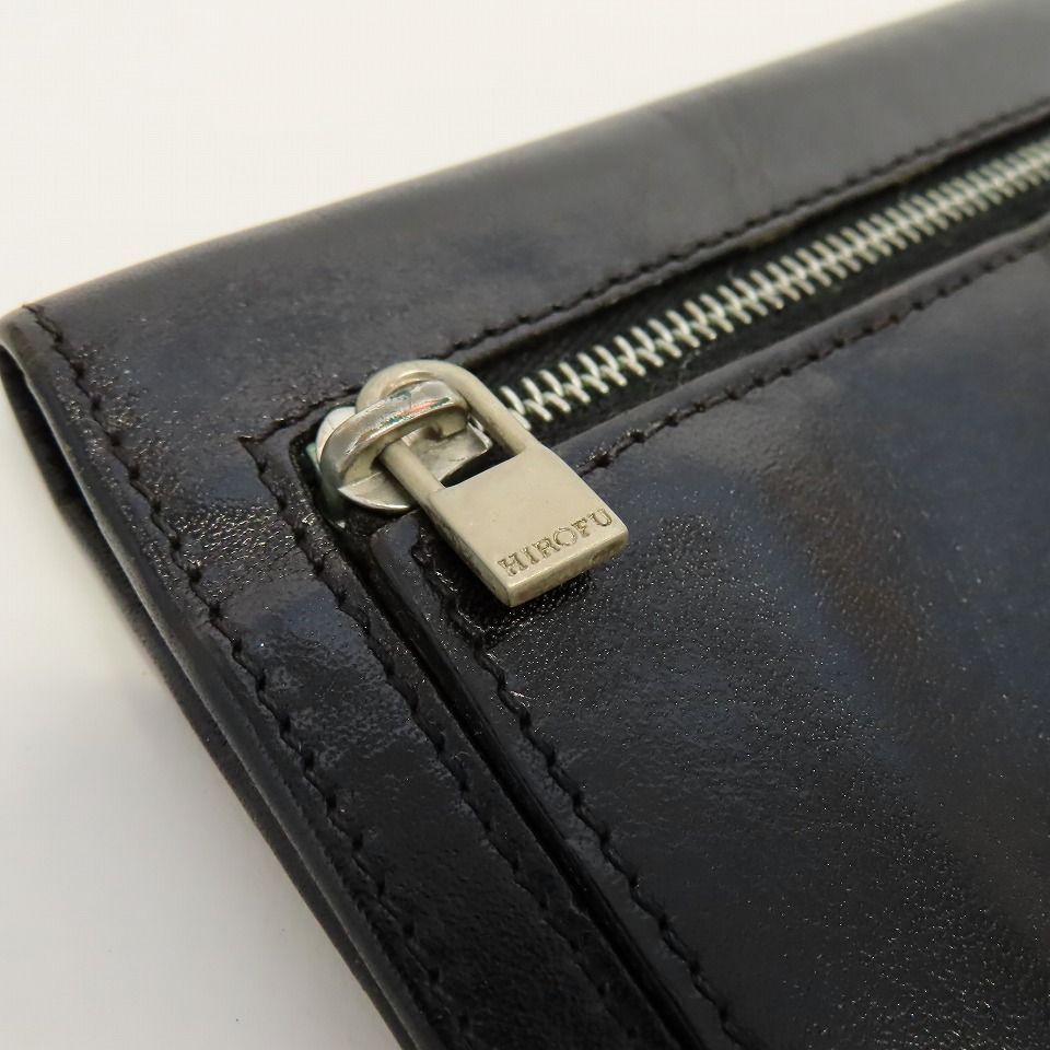 ヒロフ HIROFU レザー 長財布 ロングウォレット ブラック系 792146 - メルカリ