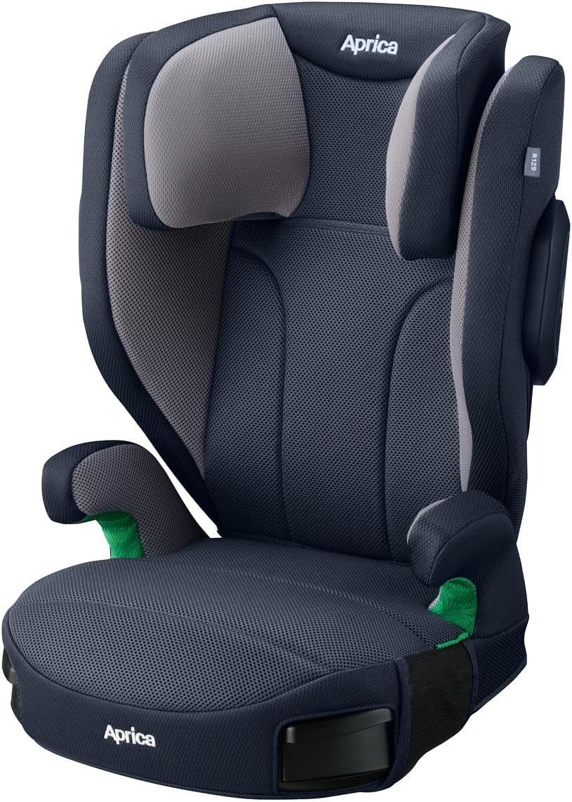 Aprica(アップリカ) ジュニアシート シートベルト固定 ライドクルー 3歳半頃～12歳頃まで R129適合 カップホルダー付 背もたれ取り外し可 (アスタネイビー) 2187402