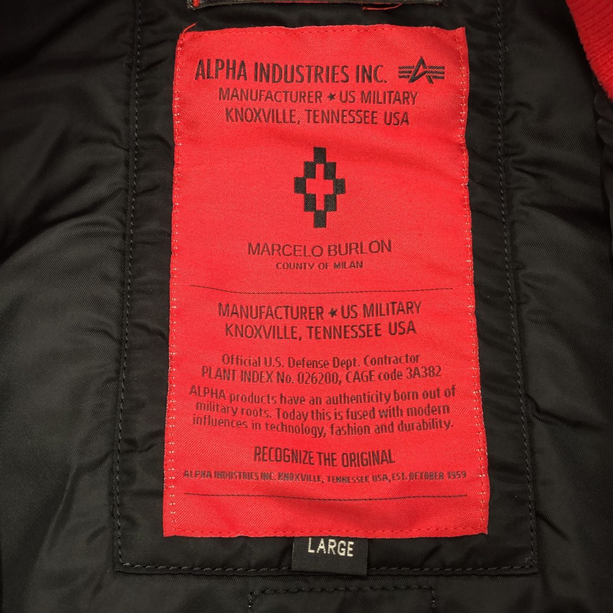 MARCELO BURLON COUNTY OF MILAN × ALPHA INDUSTRIES マルセロバーロン