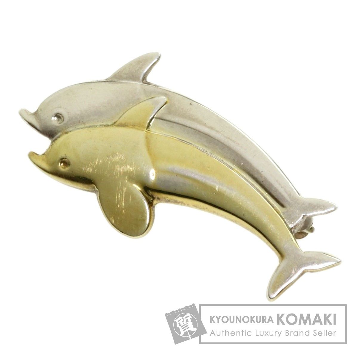 【レア】❤️正規品❤️新品❤️イルカ❤️ アンティーク❤️ジョージジェンセン　ブローチ Georg Jensen ジョージジェンセン イルカモチーフ 129 ブローチ SV GP