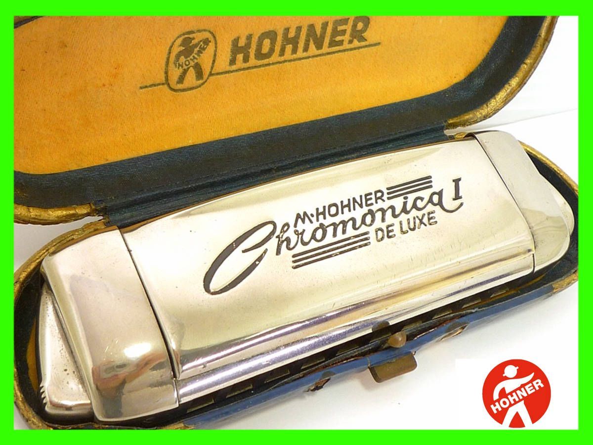 激レア ドイツ製 ホーナー クロモニカ デラックス 1 HOHNER CHROMONICA DELUXE ハーモニカ a440 音出しクリーニング済  ケース レトロ②