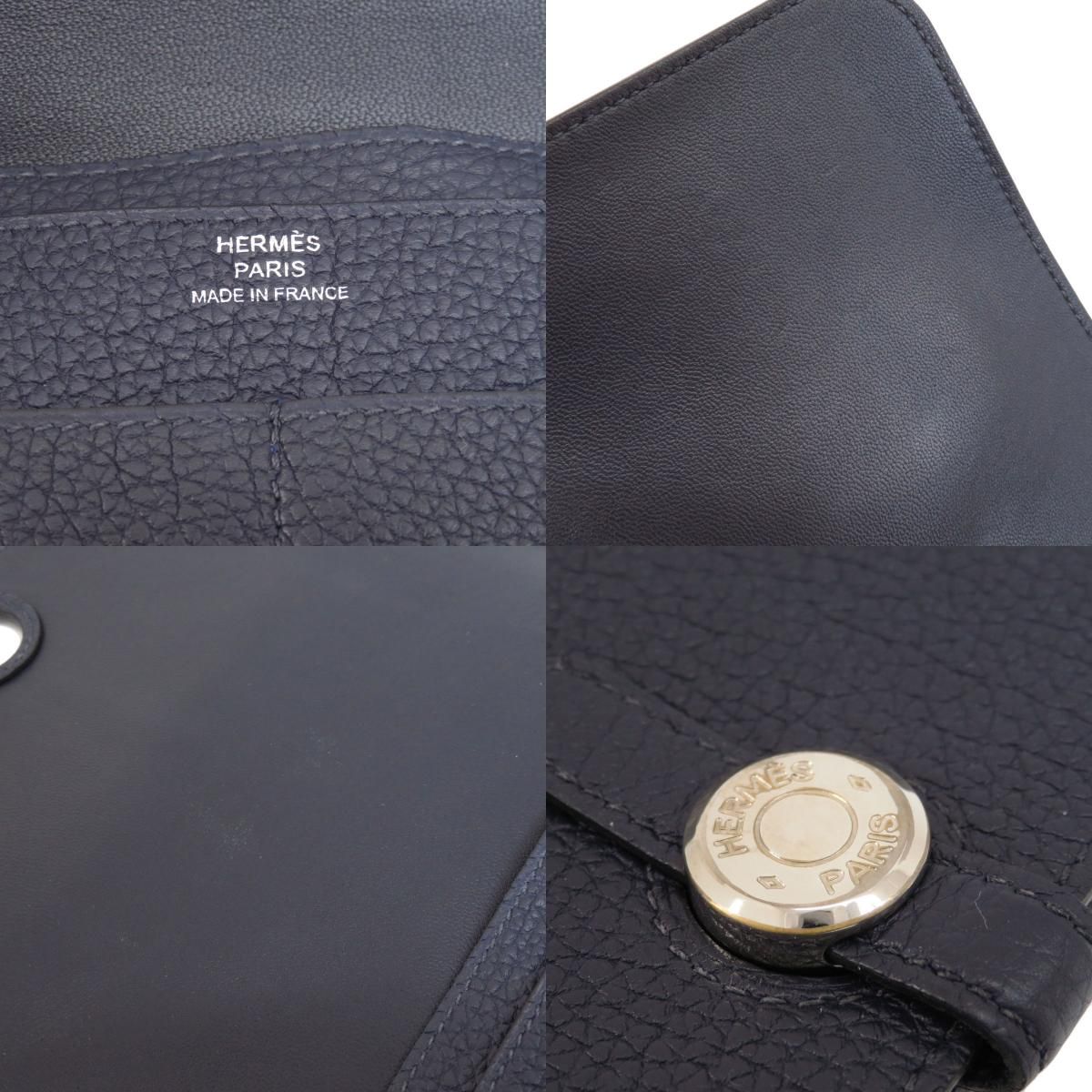 HERMES エルメス ドゴンGM ネイビー シルバー金具 長財布（小銭入れ 
