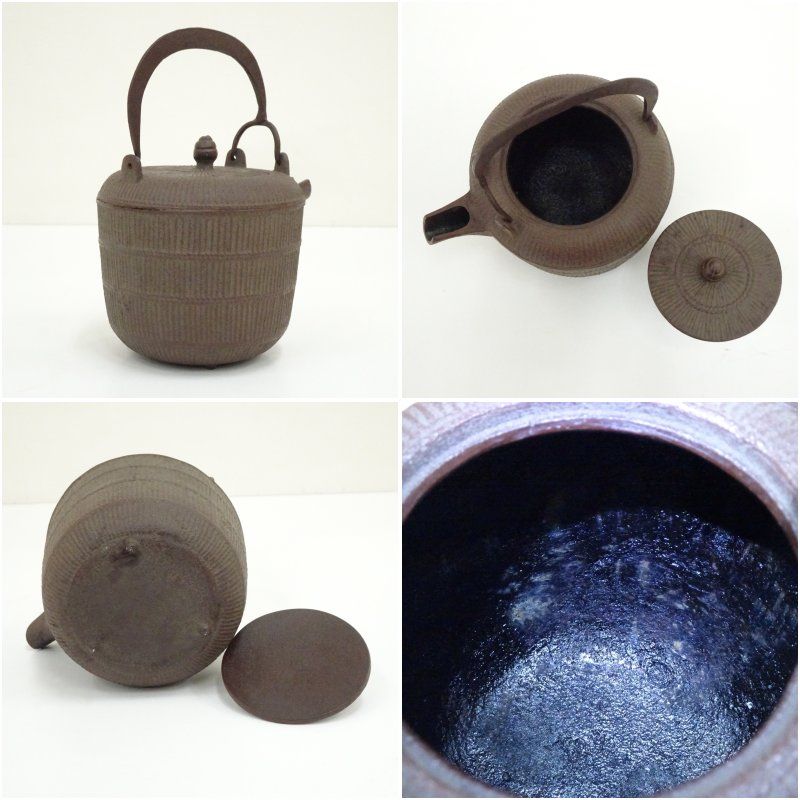 Ｓ７０３　銚子　『立瓢』『染付替蓋付』『釜師　佐藤浄清造』『鉄製』　共箱　茶道具 S703 銚子 『立瓢』『染付替蓋付』『釜師 佐藤浄清造