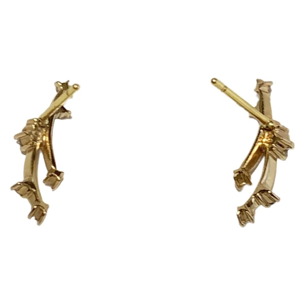 STAR JEWELRY スタージュエリー ピアス - K18YG×ダイヤモンド 総14Pダイヤ 片側7Pダイヤ ダイヤ総0.12カラット