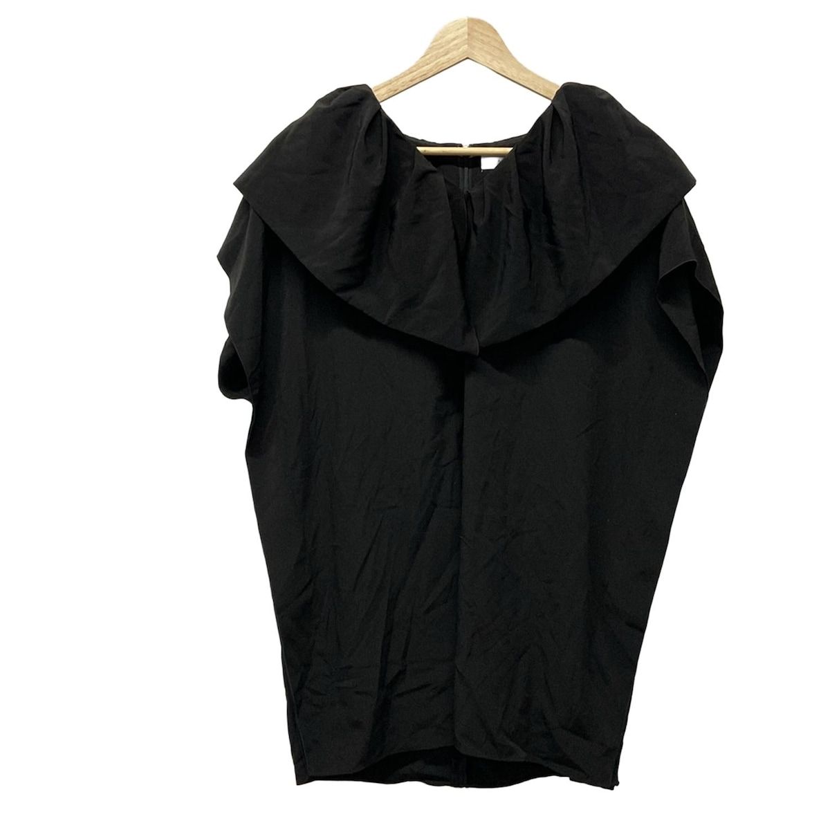 ADORE アドーア ワンピース サイズ38 M レディース - 黒 ノースリーブ ミニ フリル