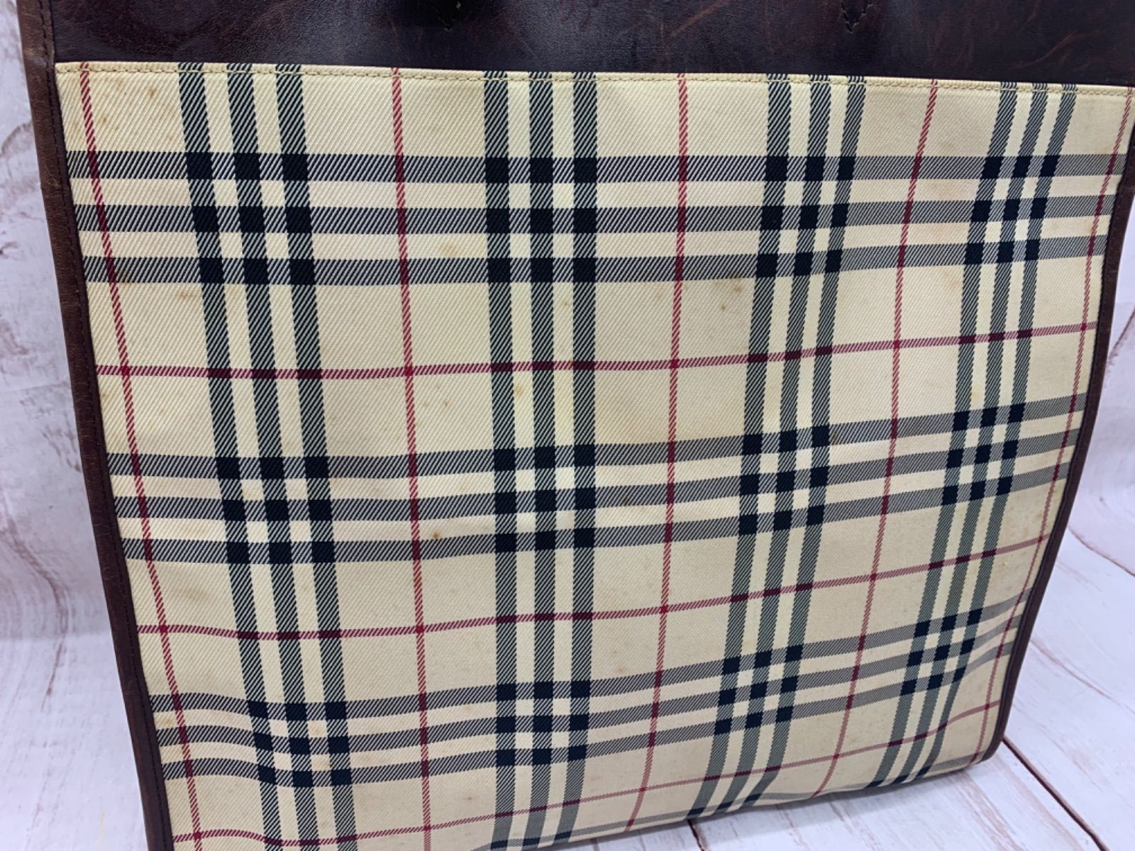 BURBERRY バーバリー キャンバス×レザー ノバチェック