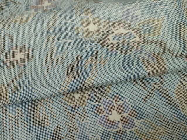 平和屋着物○加那の郷 本場大島紬 カタス7マルキ 笹竹文 丸