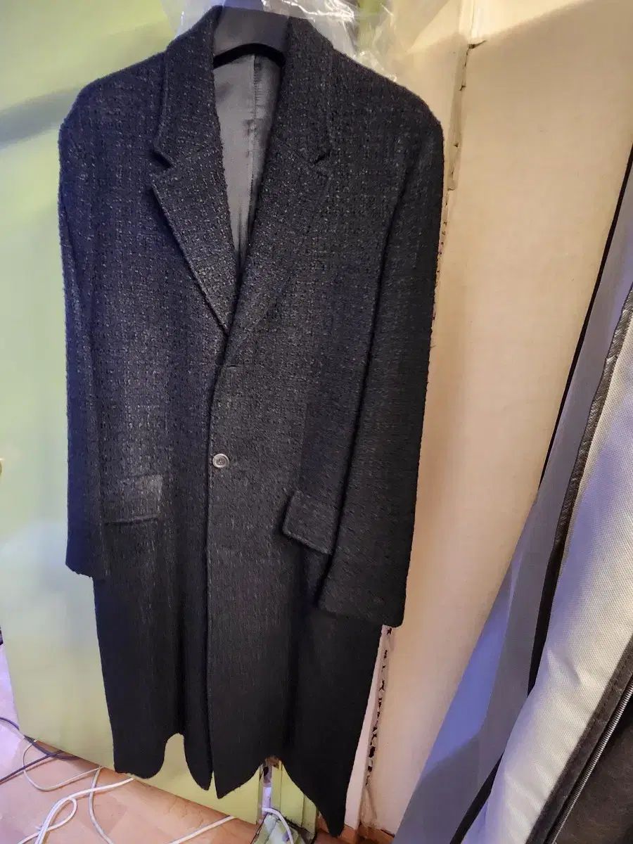 youth ユース チェスターフィールドコート 黒 ツイード生地 M サイズ