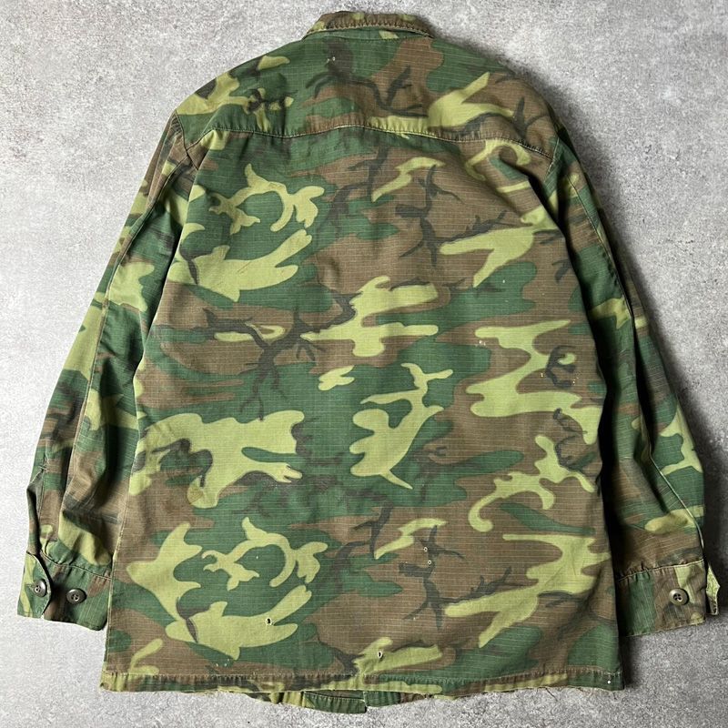 60s US ARMY 米軍実物 4th ERDL グリーンリーフ カモ ジャングル