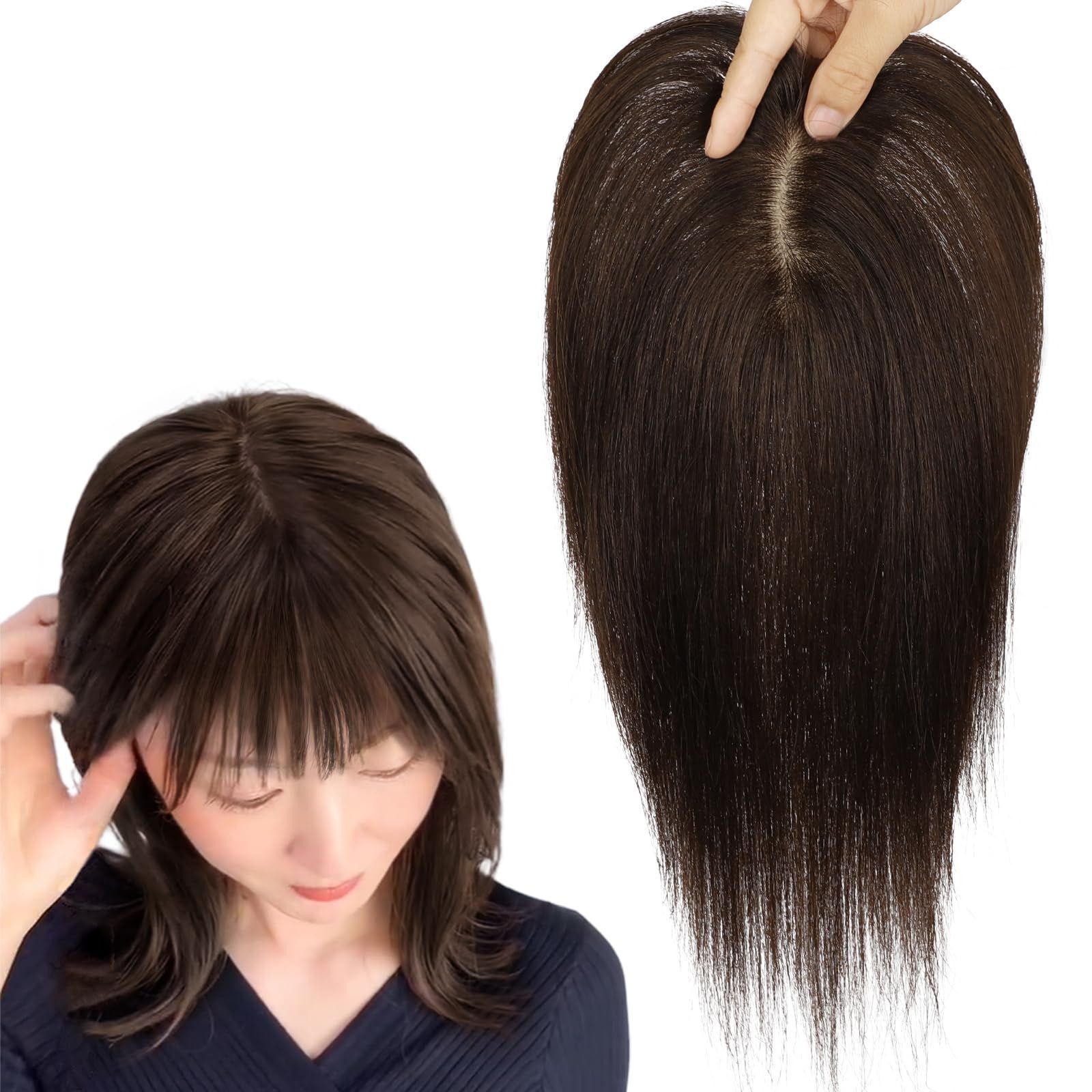 特別価格　トップカバー トップヘアピース レディース ポイントウィッグ 医療用 頭頂部 自然 部分ウィッグ 軽量 人毛 増毛 ヘアピース 薄毛隠し knnzk …