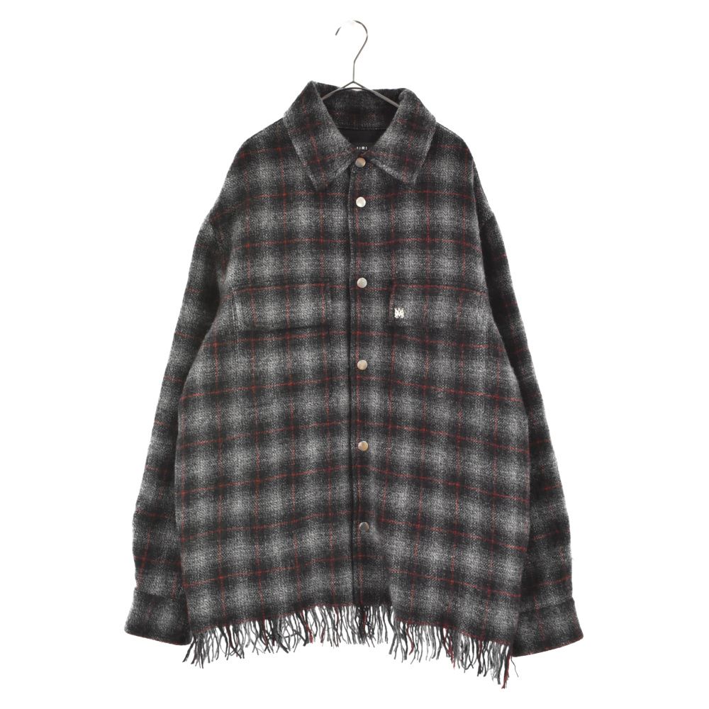 AMIRI (アミリ) 22AW PLAID FRINGE PADDED OVERSHIRT フリンジ カット