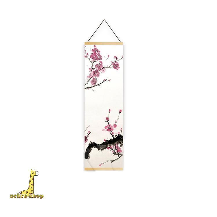 掛軸 掛け軸 壁掛け 四季 芸術 北欧 金運 開運 風水 おしゃれ インテリア タペストリー 留め具付き 4点セット