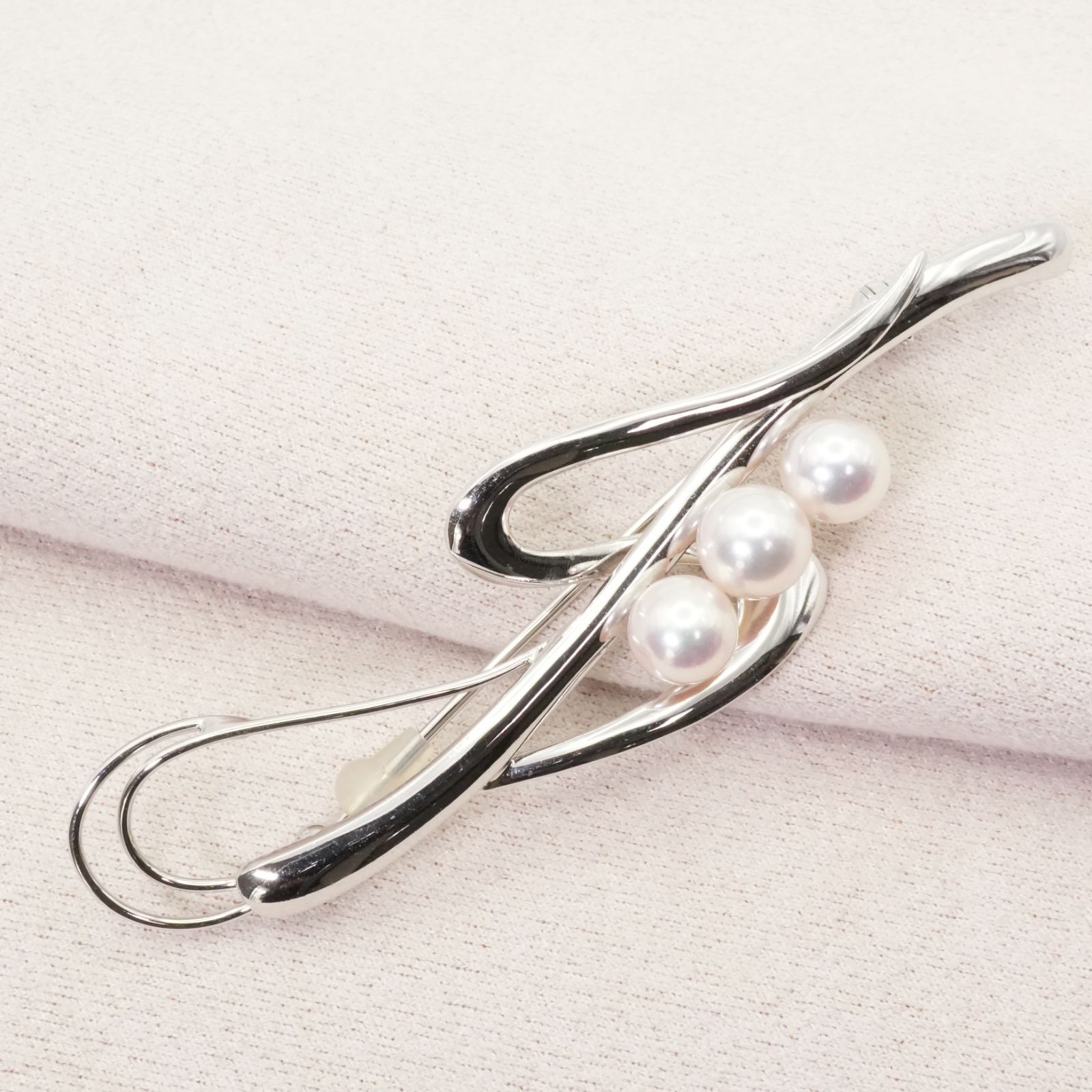 006【ミキモト】シルバー ブローチ M パール 約7.1mm 006【ミキモト