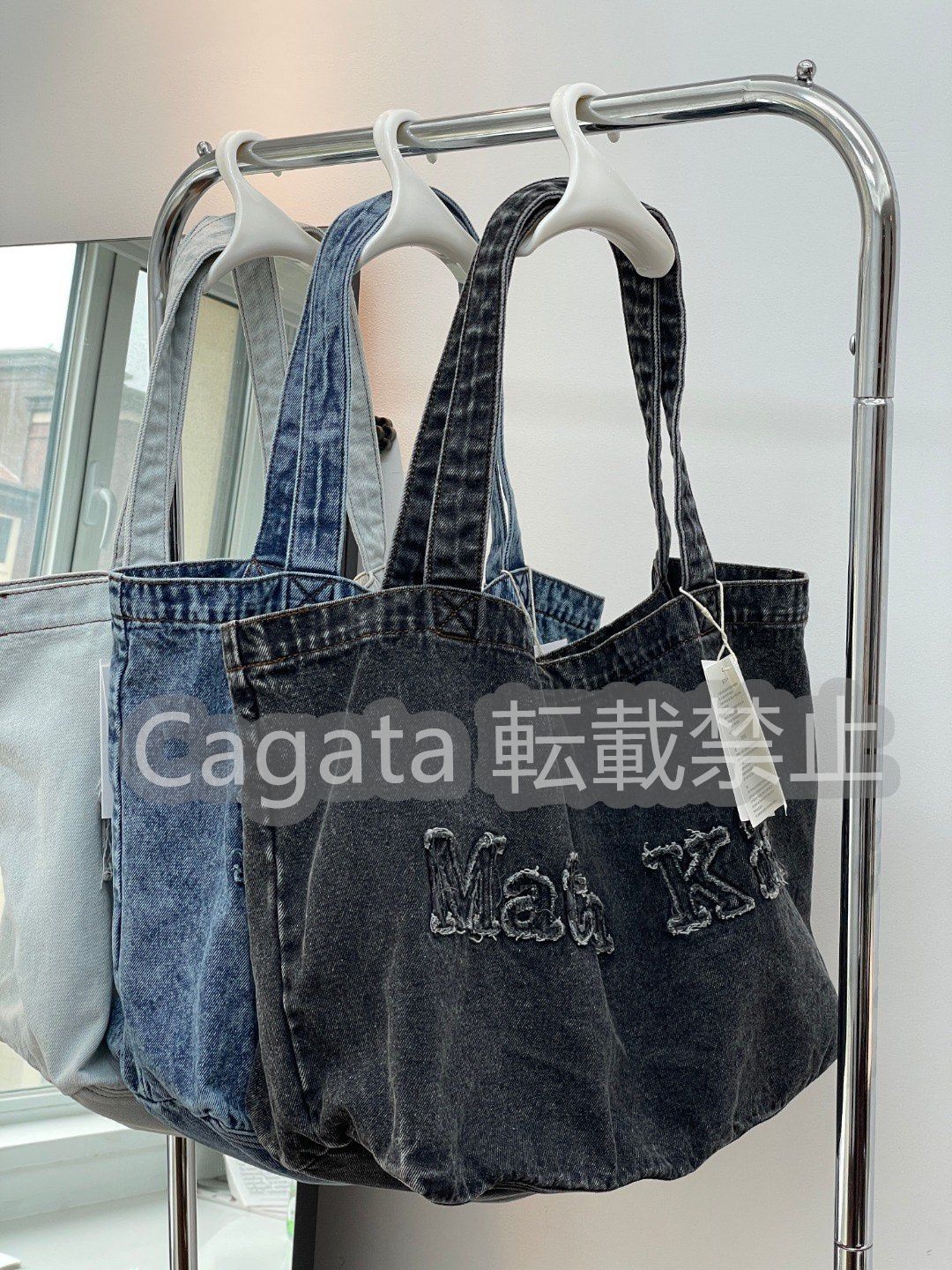 【Matin Kim】マーティンキム トートバッグ ウォッシュドデニム ロゴ入り MATIN KIM デニム トートバッグ LOGO WASHED DENIM TOTE BAG