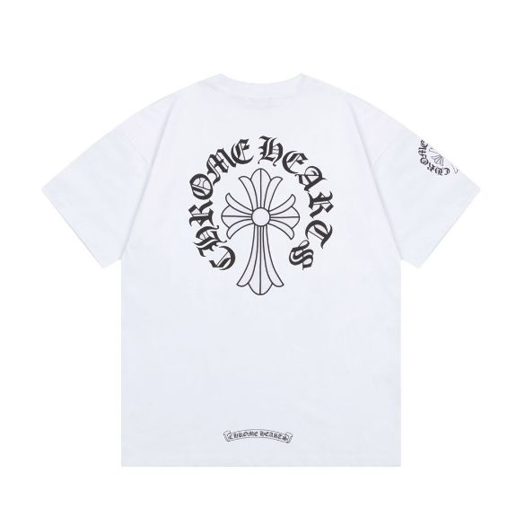 クロムハーツ ChromeHearts サンスクリット十字架馬蹄形プリント半袖Tシャツ