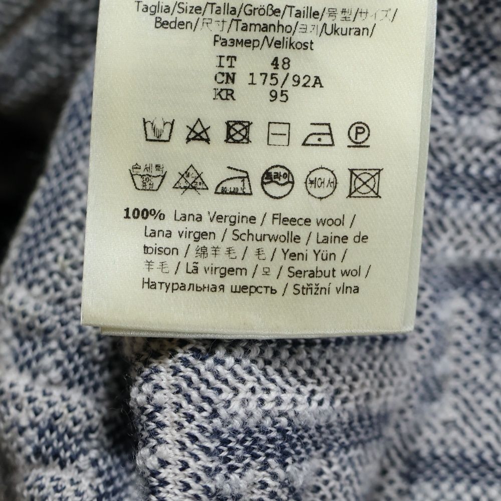 FENDI フェンディ ズッカ総柄 ジャガード ウール 半袖 ニット ポロシャツ ネイビー FZC 349 AR 85