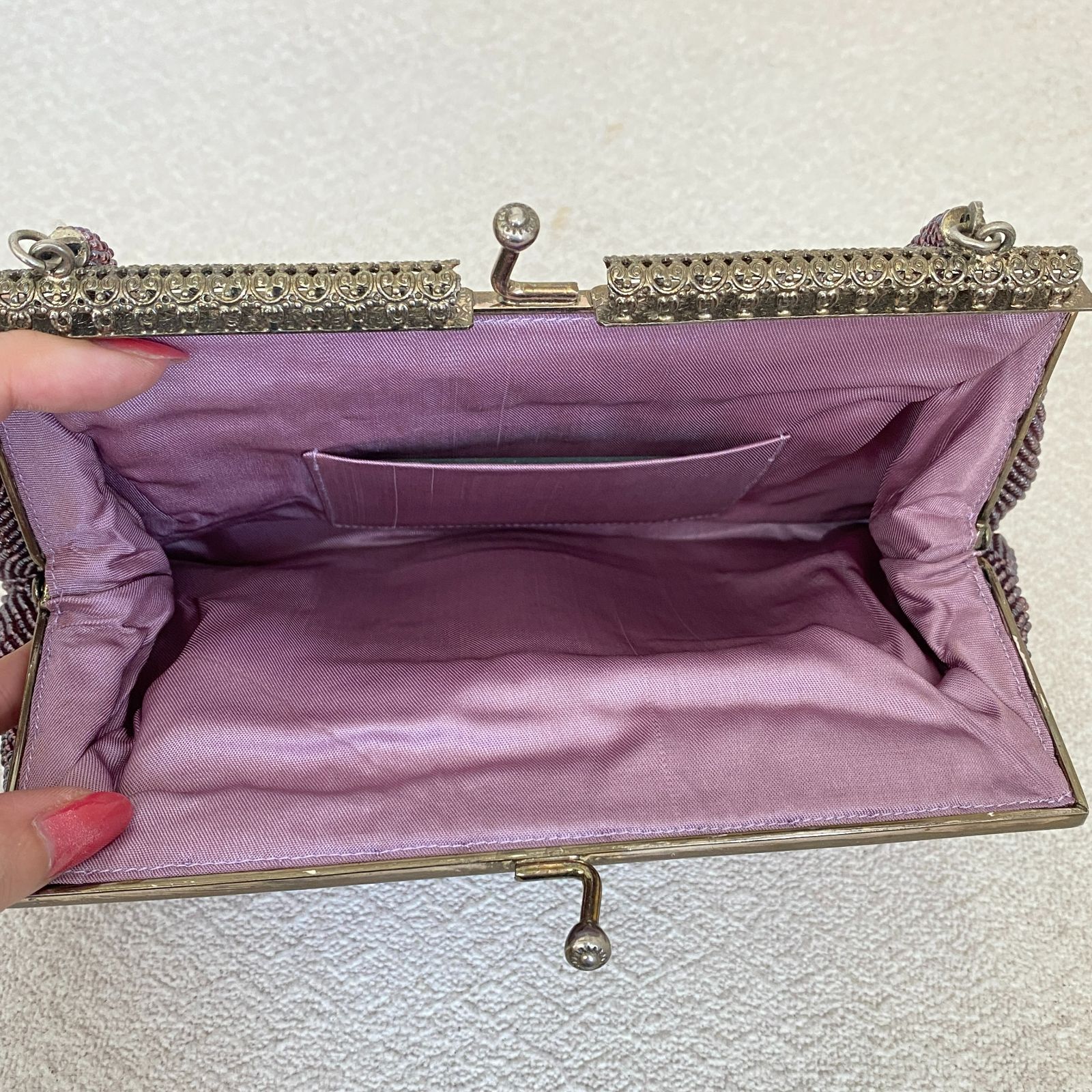 美品✨ビーズバッグ 総ビーズ 和装 パーティーバッグ がま口 シルバー Amazon.co.jp: ビーズバッグ ビーズ 和装小物 パーティバッグ