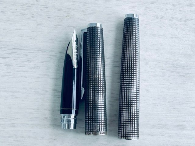 ペン先 18KWG 14K パイロット パーカー 万年筆 2本 ネクタイピン カフス シルバー刻印有 文房具 PARKER PILOT |514469