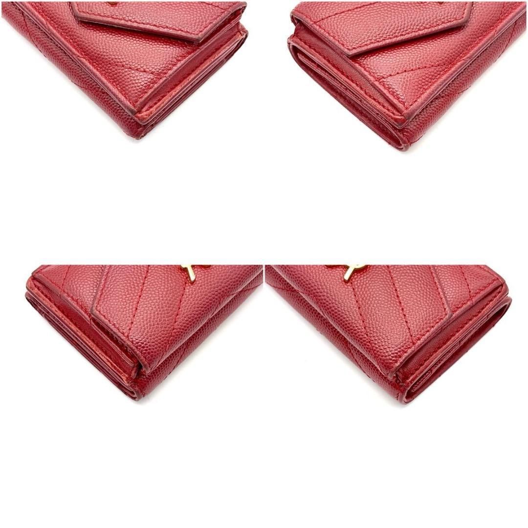 ★良品★SAINT LAURENT 三つ折り財布 キャビアスキン カサンドラ 白 SAINT LAURENT 三つ折り財布 キャビアスキン カサンドラ レッド - メルカリ