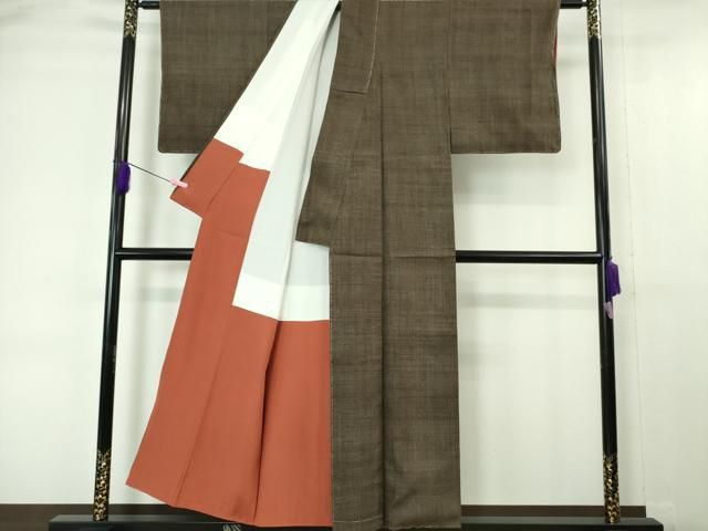 平和屋本店□極上 本場結城紬 重要無形文化財 アンサンブル 羽織セット  