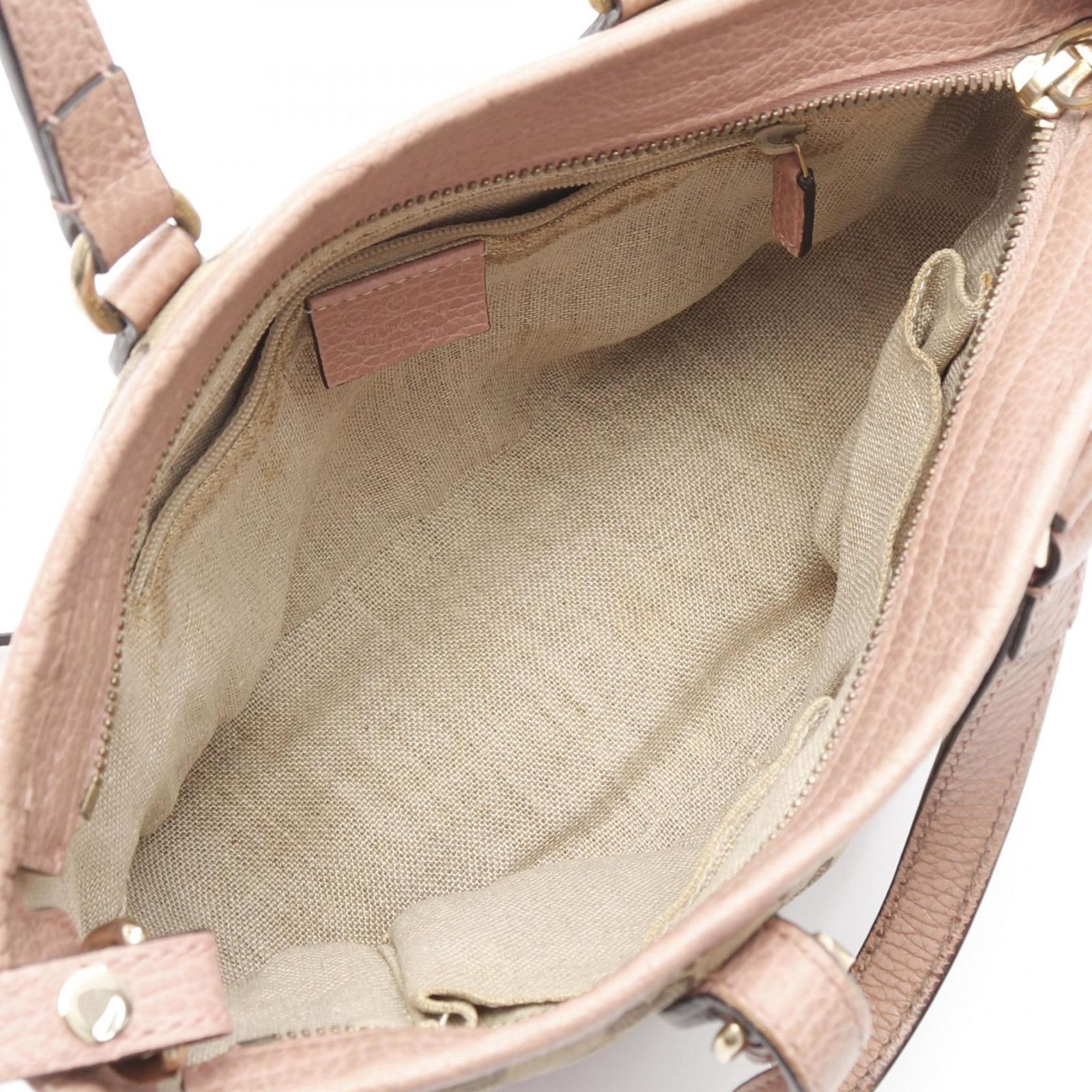 グッチ GUCCI ブリー GGキャンバス トートバッグ バッグ キャンバス レザー レディース ベージュ系 / ピンク系 449241 【中古】 グッチ GUCCI トートバッグ ブリー GGキャンバス 449241 ベージュ