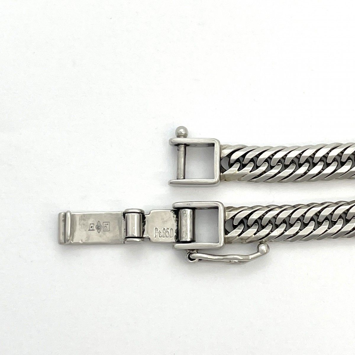 5khe004】喜平 ブレスレット Pt850 プラチナ トリプル 12面 20.7cm  
