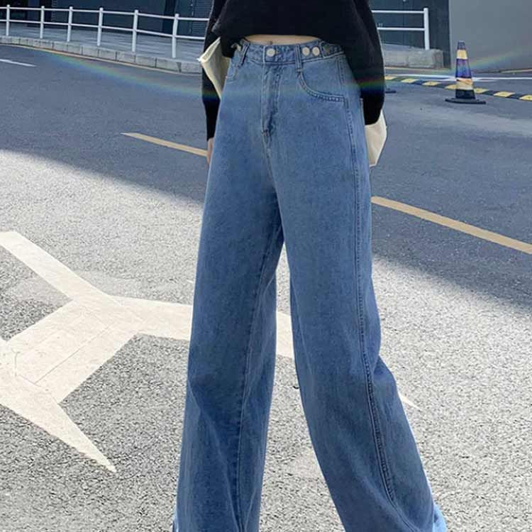 ウエストボタン 未使用 デニムパンツ ロング ジーンズ
