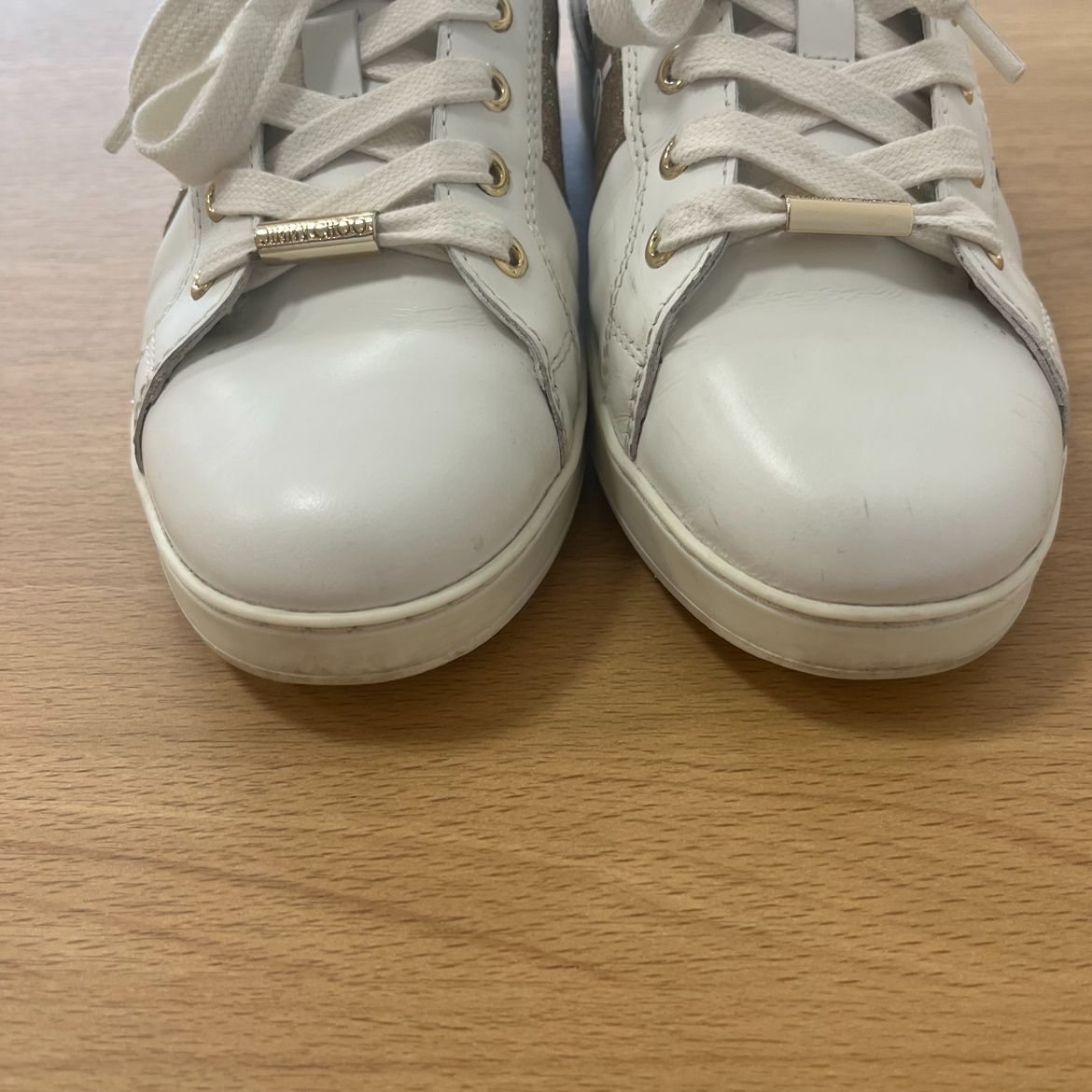 JIMMY CHOO CASH ホワイトレザースニーカー 36