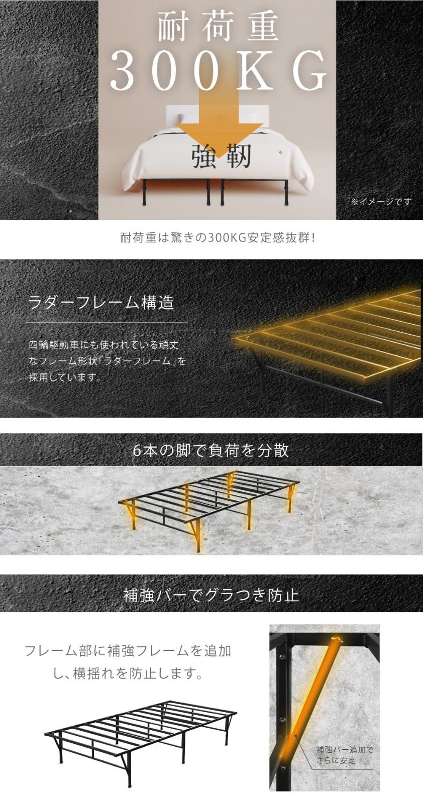 収納 フレームベッド ベッド スチールベッド カビない スチール すのこ フレーム 簡易ベッド 頑丈設計 ブラック ダブル ダブル 脚付きベッド 折りたたみ シングル … パイプベッド セミダブル シングル アイアンベッド ベッドフレーム YouTen ユー