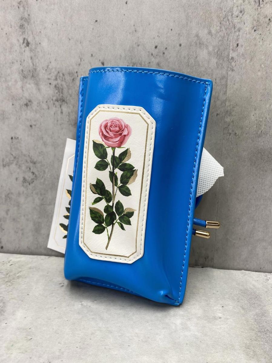 驚きの価格が実現！ ルルメリー×ビームス青いバラの花柄ポーチ バッグ
