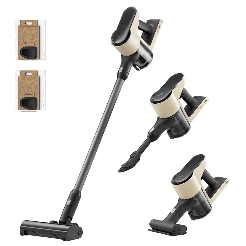 コードレス スティック 掃除機 roborock ロボロック H5 3-in-1-2種ゴミ収集方式 158AWリアル吸引力 60分間連続稼働 吸引力自動調整 補助輪付き 5重濾過 サイクロン式＆紙バッグ式対応 掃除機 多種類ノズル付き 壁掛け収納 1