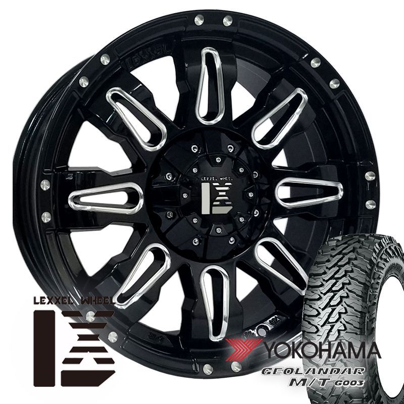 JL JK ラングラー 背面用付き（5本セット）17インチ LEXXEL Balano ヨコハマ ジオランダー MT G003 265/70R17  285/70R17 新品 タイヤホイール - メルカリ