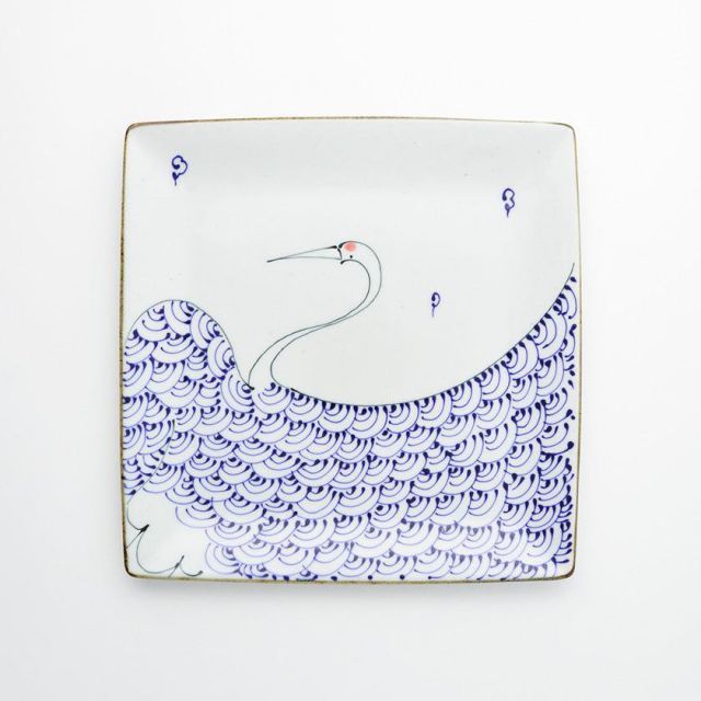 vintage plate ❀ ギンガムチェック oval プレート(b) vintage plate