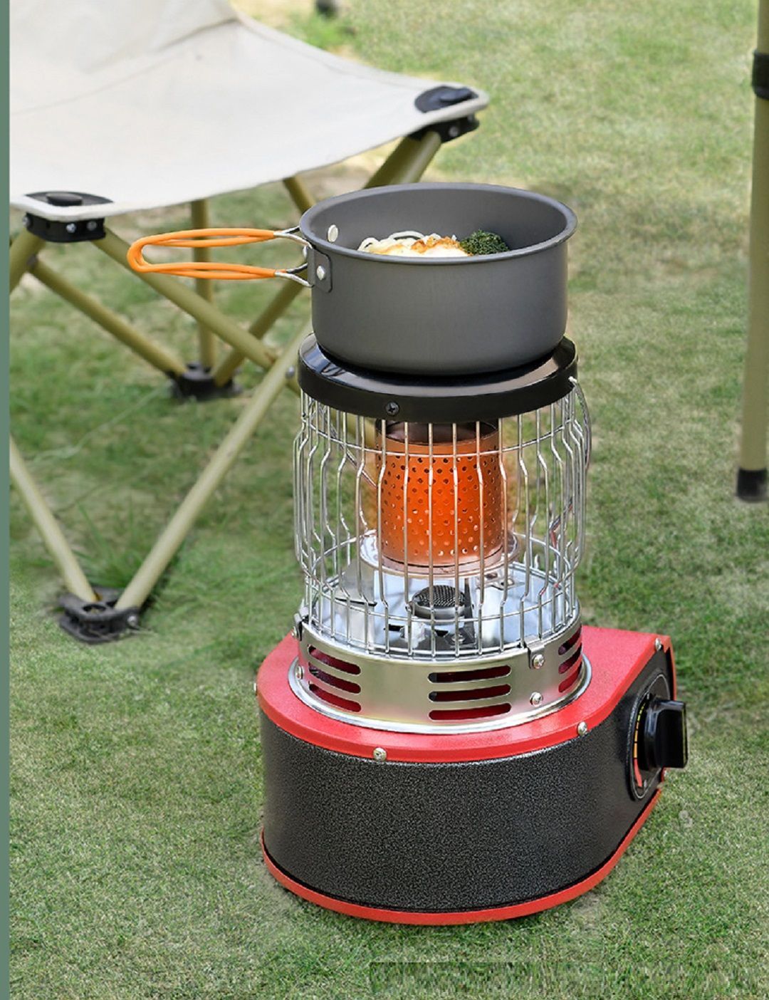 電源不要 デカ暖 キャンプ ガスヒーター カセットガスストーブ 1台3役