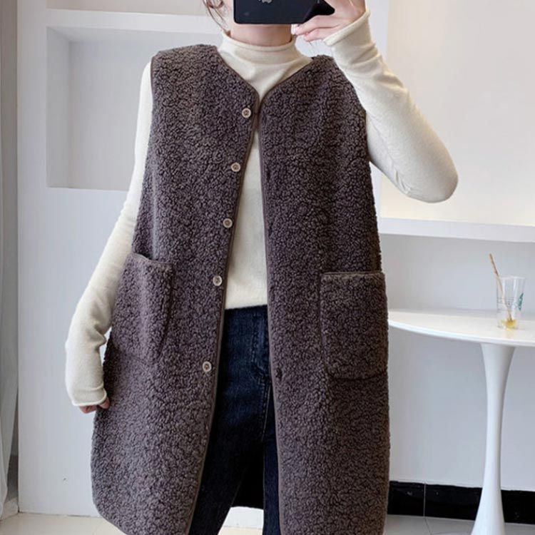 レディース トップス ベスト ロング 袖なし ノースリーブ もこもこ ふわふわ 前開き ボア かわいい 大人可愛い きれいめ シンプル カジュアル おしゃれ tfs-4203_5.jpg