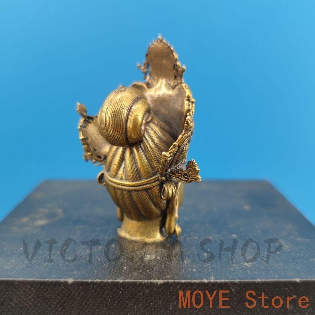 銅 細工 霊吉普薩準提仏母菩薩仏頭 装飾品 工芸品 置物zw0829
