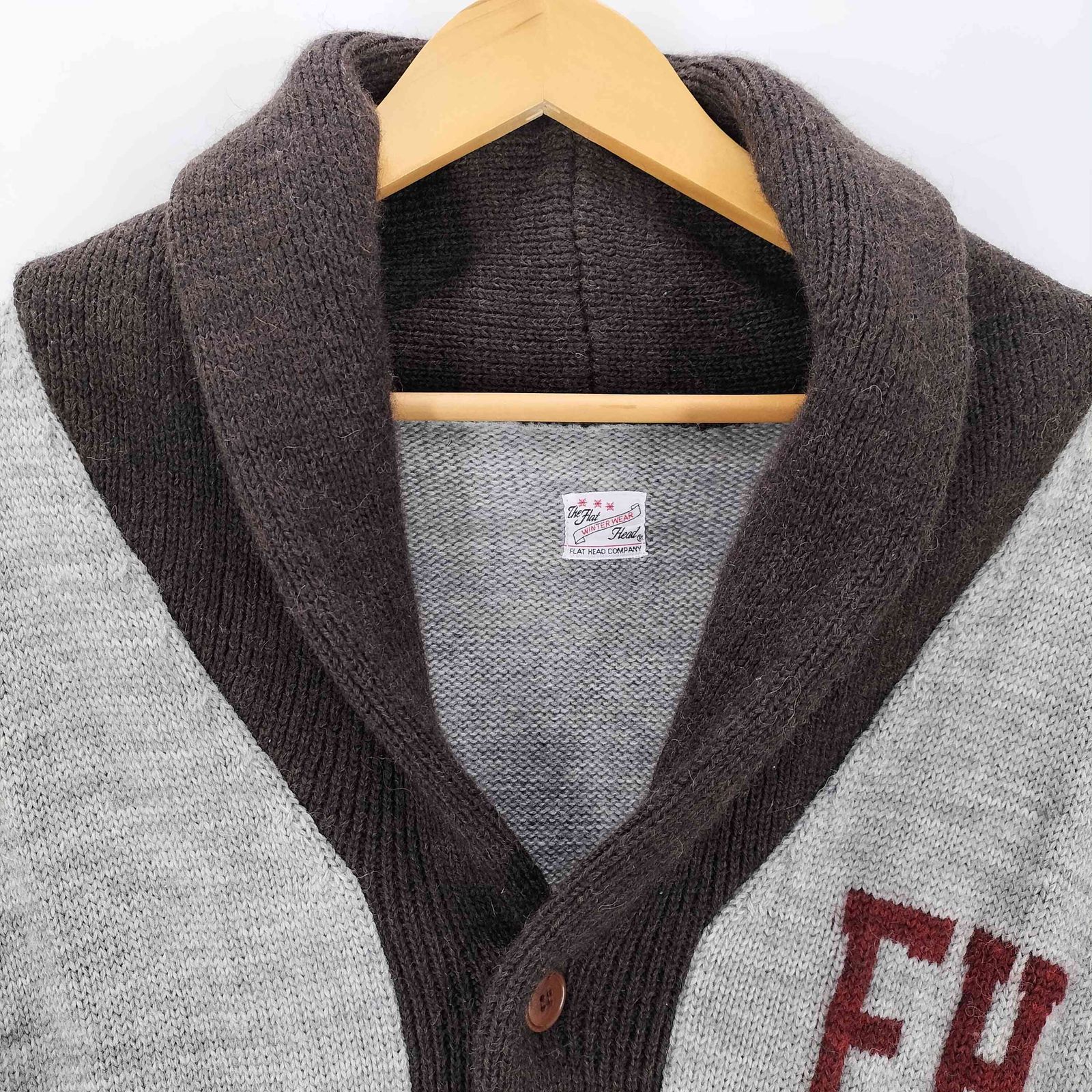 フラットヘッド カーディガン THE FLAT HEAD ザフラットヘッド R.J.B ネイティブ柄 ウール
